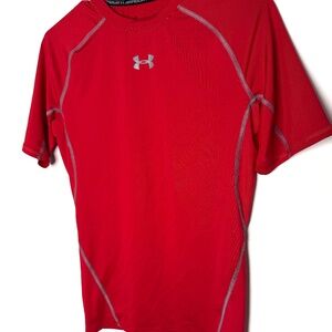 Under Armour Men’s Red Compression HeatGear Short Sleeve Shirt Size L